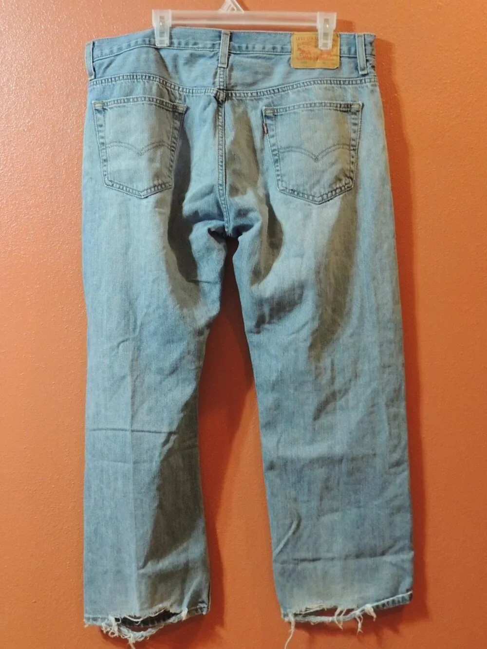 Levi 569 Jeans Y2K Men 36x30 Pockets Distressed Outdoors Denim Blue Jeans